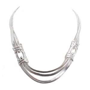 TRIFARI Silver Plated Multi-Row Necklace